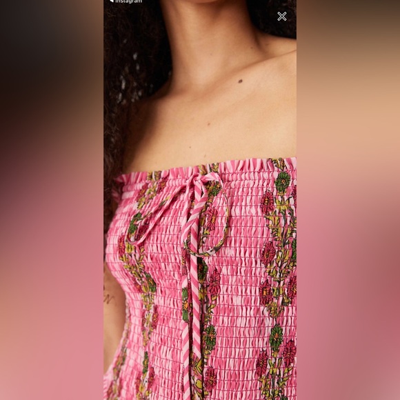 Free People Ruched Ruffle Midi Dress - Picture 4 of 4